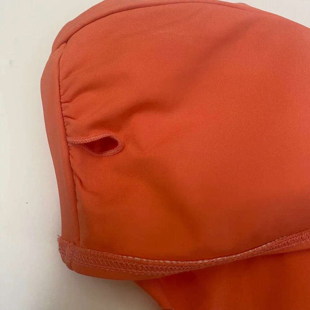 NWT L*SPACE LYNN TUBE TOP RUFFLED FRUIT PUNCH/CORAL COLOR SIZE M